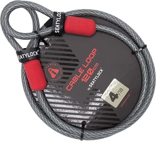 SeatyLock Bike Cable Lock - Anti Theft Triple Braided Steel Cable with Loops 4 Bike Security - Universal Fit Flexible Large Locking Cables 4 Bicycle U Chain or Folding Lock - 47.2"
