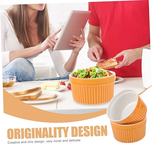 Miniatura 9 de NOLITOY 5 piezas de cerámica para hornear condimentos Ramekins Brulee Ramekins Tazón de cerámica Cuencos para hornear Tazón pequeño Tazón de pudín