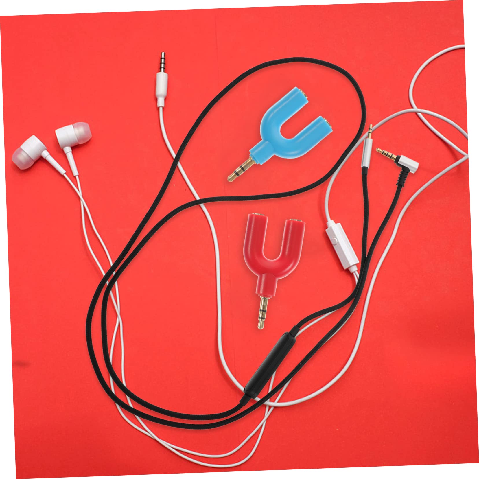 Mikikit 5 Set 3.5mm Splitter Per Cuffie Adattatore Splitter Audio A 2 Vie Per Telefono Portatile 6 Pezzi*5