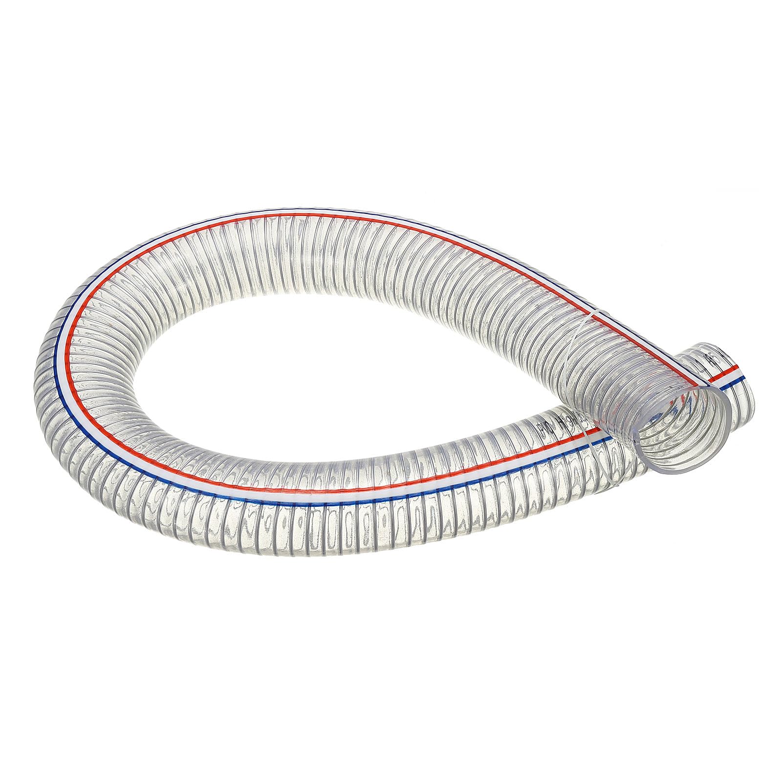 PATIKIL Manguera Reforzada Con Alambre De 2-3/8" / 60 mm De Diámetro Interno 1 Metro Tubo De PVC Vinilo Resistente Con Alambre De Acero Transparente