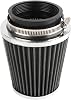AUTOXBERT Universal 3inches Silver High Flow Cold Air Intake Cone Replacement Dry Filter Silver Performance Racing High Power Sports Mesh Inlet Cone Replacement Car Accessories(Single,3inches)