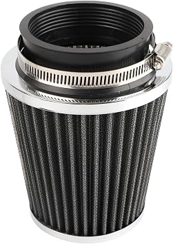 AUTOXBERT Universal 3inches Silver High Flow Cold Air Intake Cone Replacement Dry Filter Silver Performance Racing High Power Sports Mesh Inlet Cone Replacement Car AccessoriesSingle,3inches