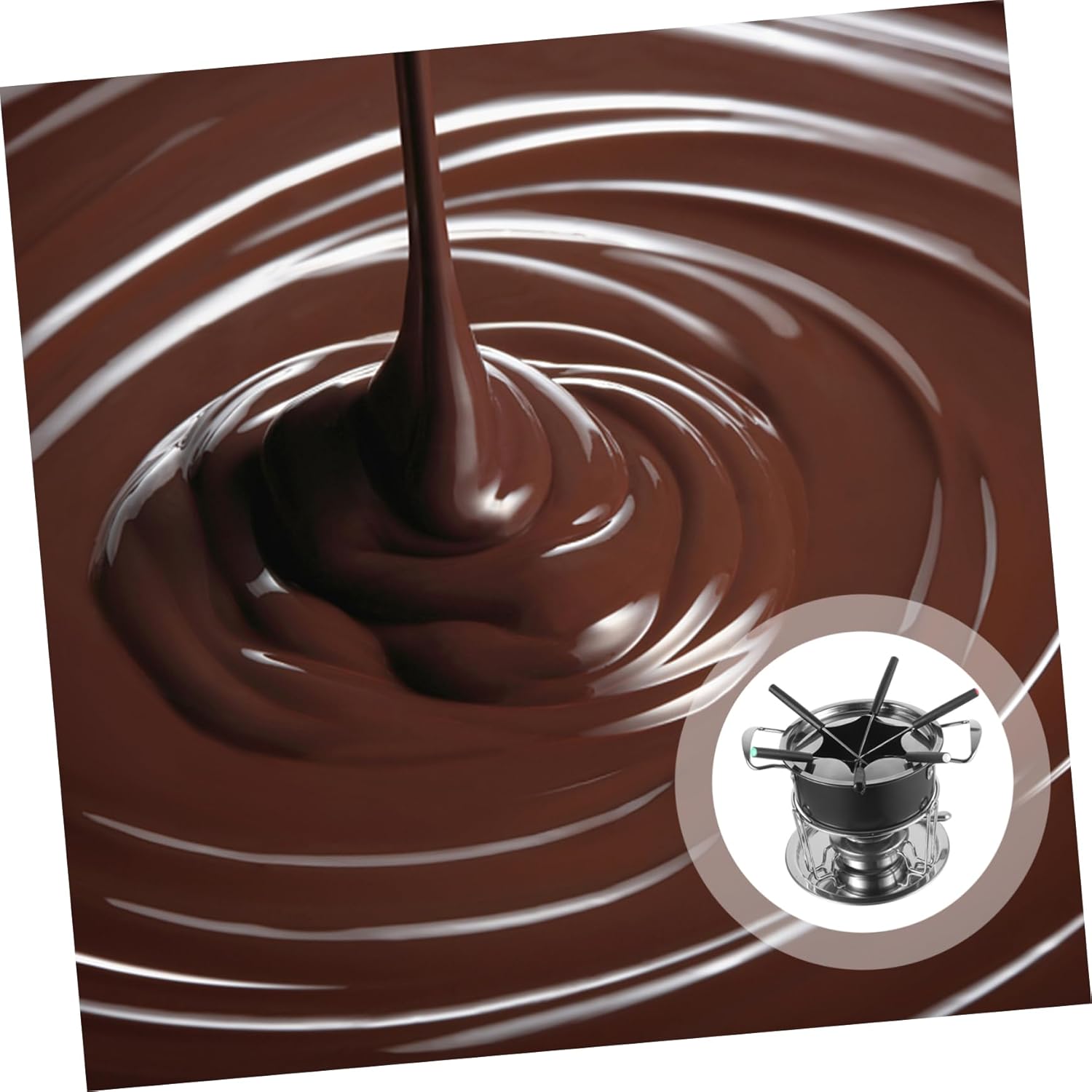 Zerodeko Stainless Steel Chocolate Melting Pot Tempered Lid DIY Cheese Fondue and Ice Cream Heating Furnace for Baking Household Use for Parties and Gatherings