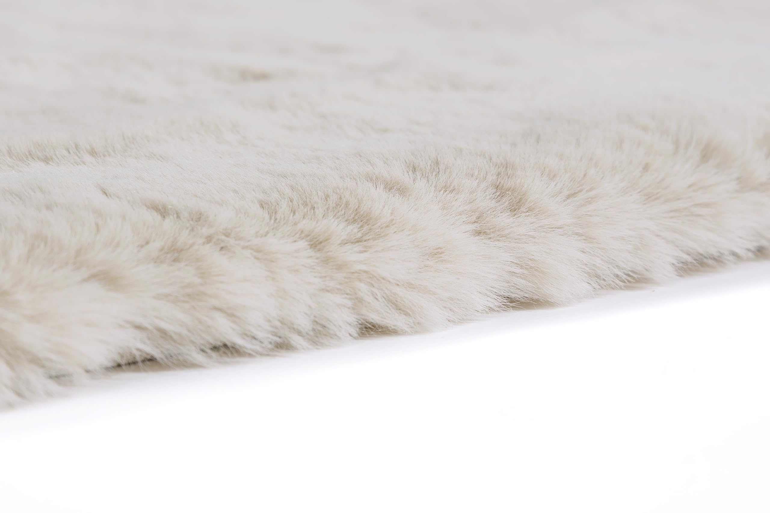 Schöner Wohnen Kollektion Hochwertiger Kunstfell Teppich flauschig - Teppich Wohnzimmer - Hochflorteppich Lammfell Schaffell - Dekofell Shape Beige 55 x 80 cm