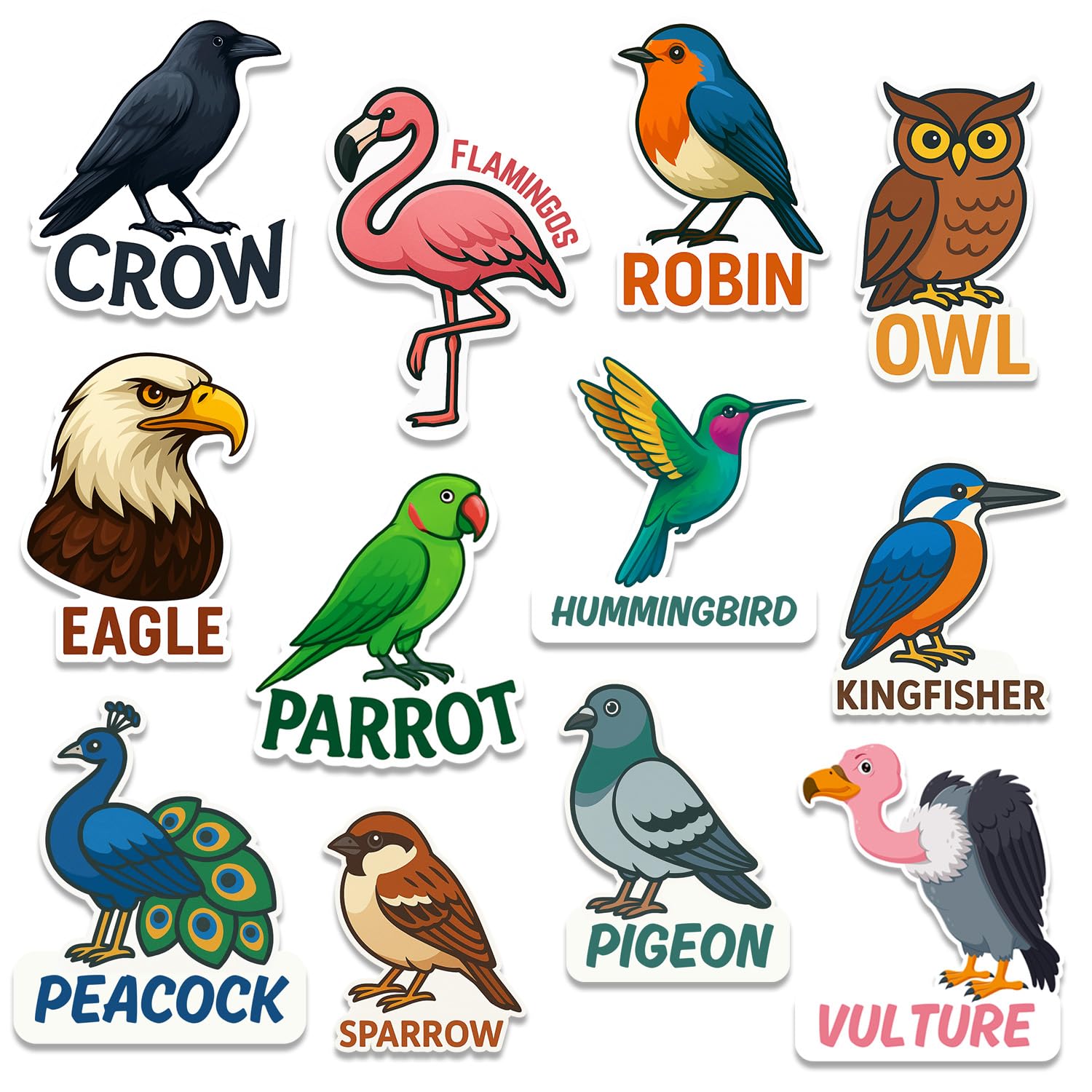 RufaStories Bird Fridge Magnets for Kids – 13 Pieces Strong, Waterproof, Durable Bird Animal Magnets for Refrigerator, Almirah, Whiteboard, Cute Educational Play Magnets