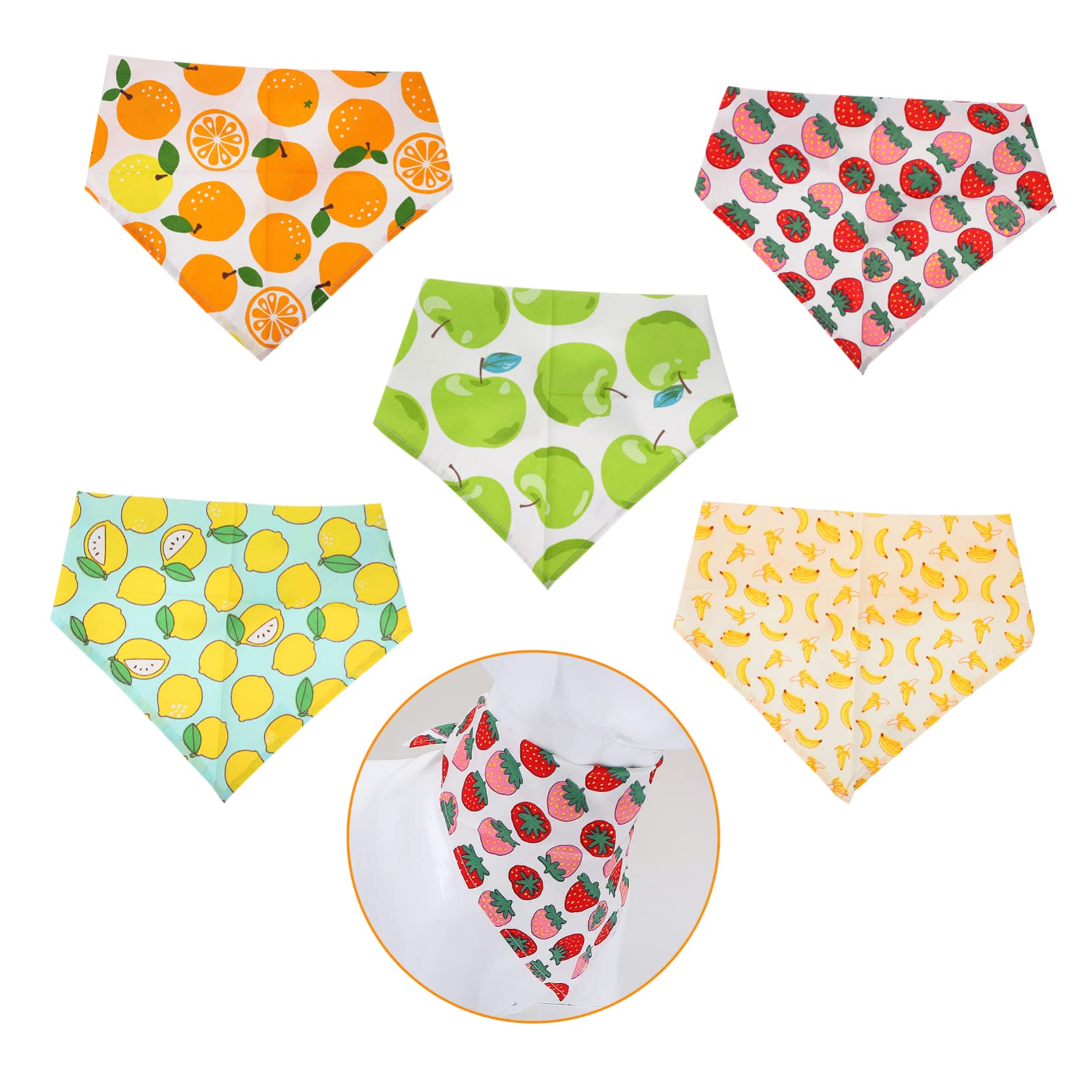 Supvox 15stücke Baumwoll-hundebandanas Mit Fruchtigem Muster Verstellbare Hundehalstücher Für Mittelgroße Hunde Und Katzen Accessoire Für Partys Und Aktivitäten Im Freien