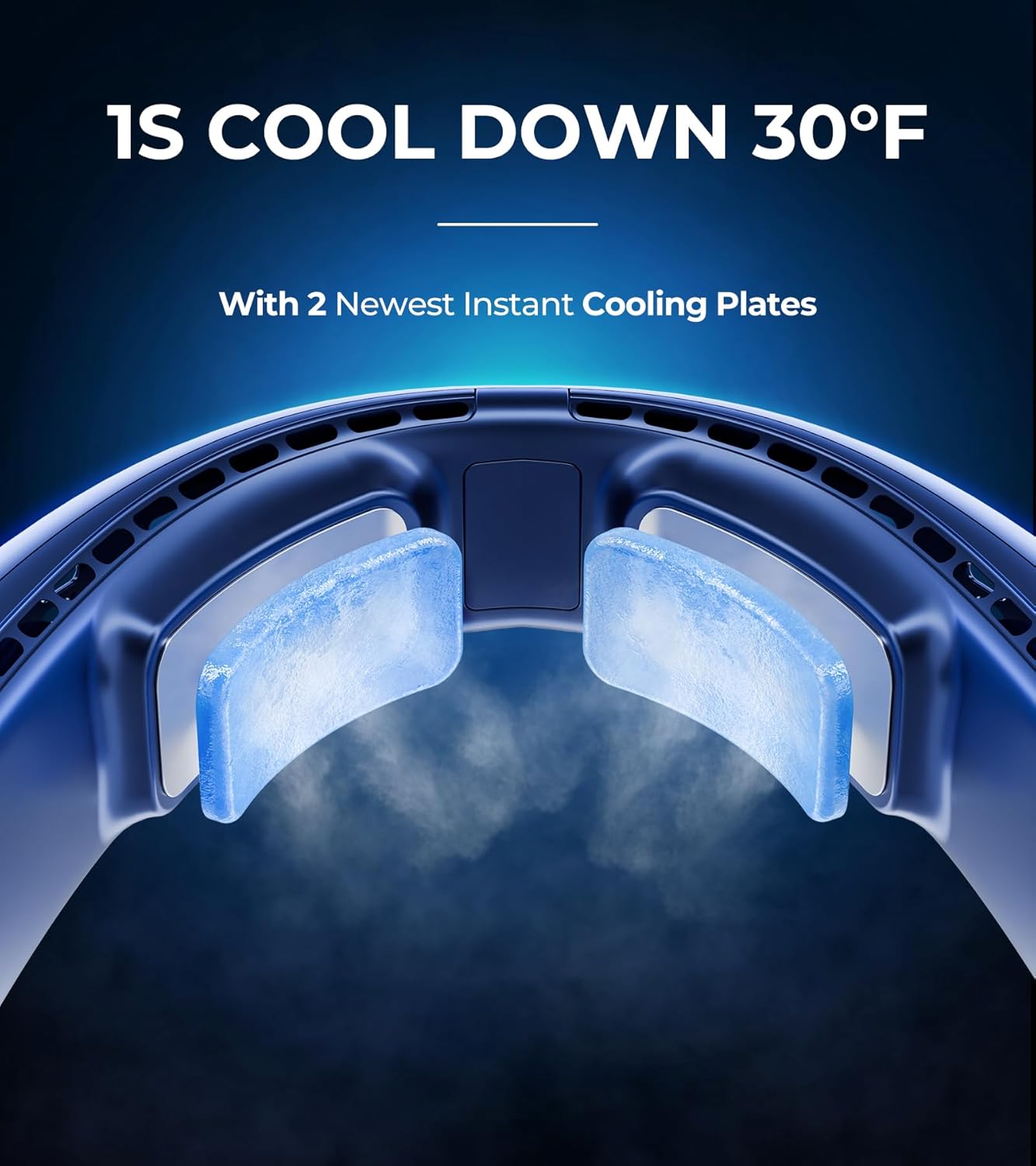 Neck Fan with Dual Ceramic Cooling Plates, 3-Speed 30℉ Instant Cool-Down, 360° Bladeless Cooling Airflow, Rechargeable Lightweight Personal Fan Strengthen