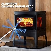 Vista 5 de Kit de limpieza de chimenea de 30 pies, con cabezal de cepillo de aluminio para chimenea, kit de limpieza de chimenea giratoria, herramienta