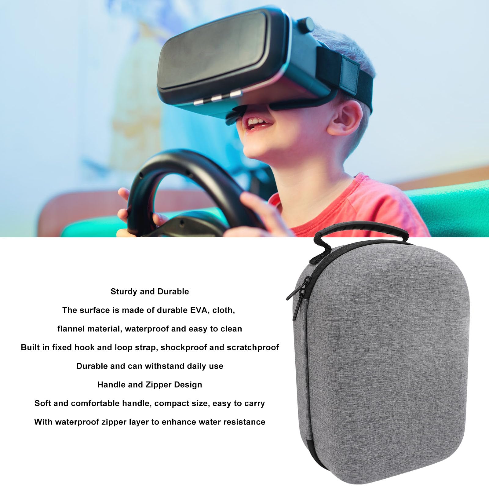 Étui De Transport Rigide Pour Casque VR – Housse De Voyage Universelle – Gris – Neuf
