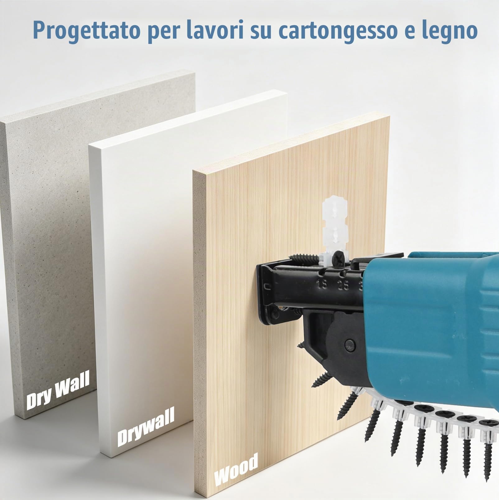 Avvitatore per Cartongesso a Batteria con Alimentazione Automatica | Avvitatore Brushless 21V per Viti 15-55 mm, Compatibile con Makita 21V Batteria (Non Incluso), per Legno e Metallo