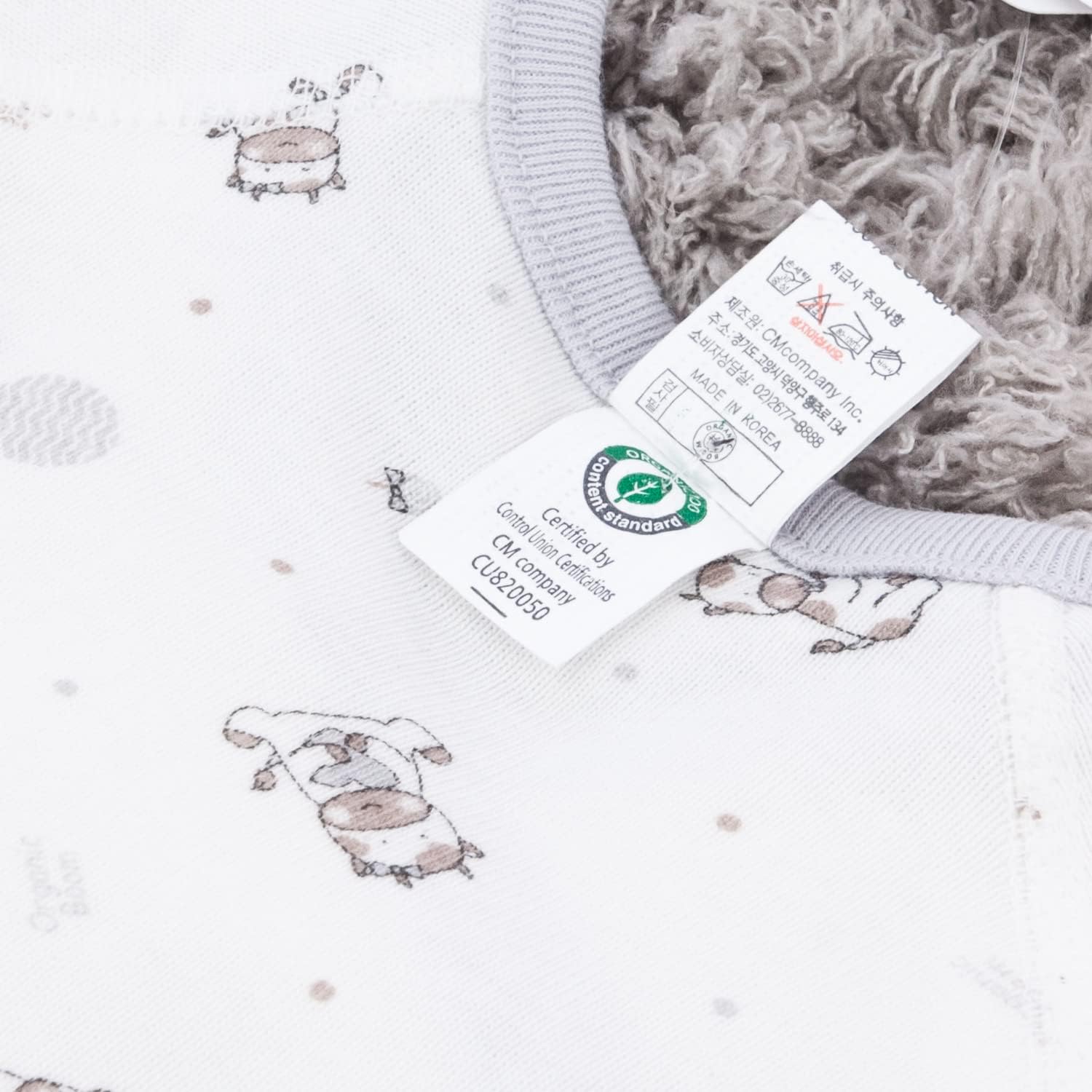100% Organic Cotton Baby Side Snap Kimono Onesie Bodysuit With Mitten Cuffs