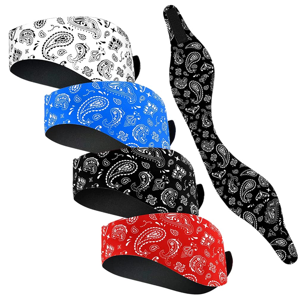 Lot de 4 bandeaux de natation pour adultes, en néoprène, pour la natation, les oreilles, le yoga, le sport