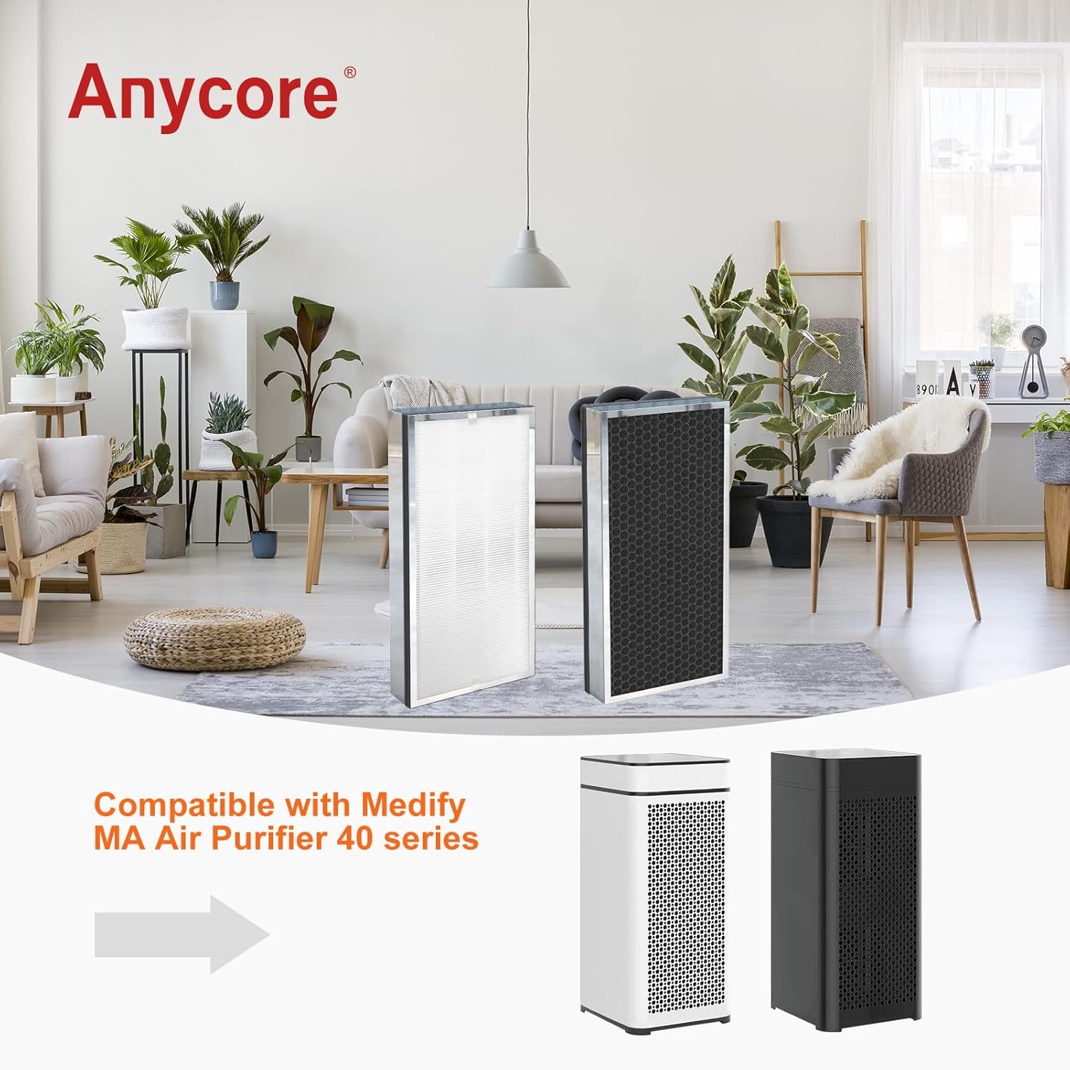 Compatible with MA Air Purifier 40 Series Filter Replacement (2-Pack) 3-in-1 Replacement Filters Contains H13 True HP & Activated Carbon & Fine Pre-Filter - Image 6