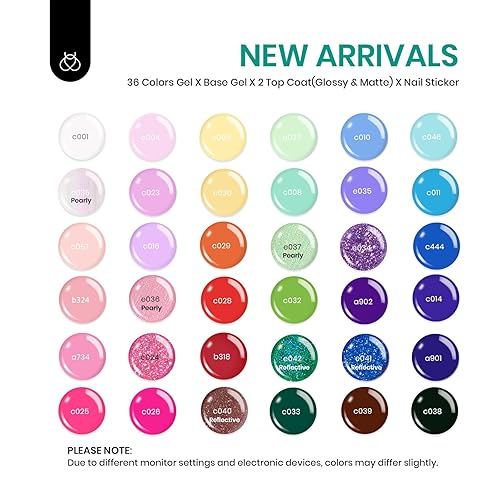 Miniatura 2 de beetles Gel Polish Juego de uñas de 36 colores, colección Verse of Flower, esmalte de uñas rosa primaveral, esmalte de gel con purpurina pastel con