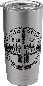 Vintage A-10 Thunderbolt II Warthog Attack Jet Aircraft Stainless Steel Insulated Tumbler