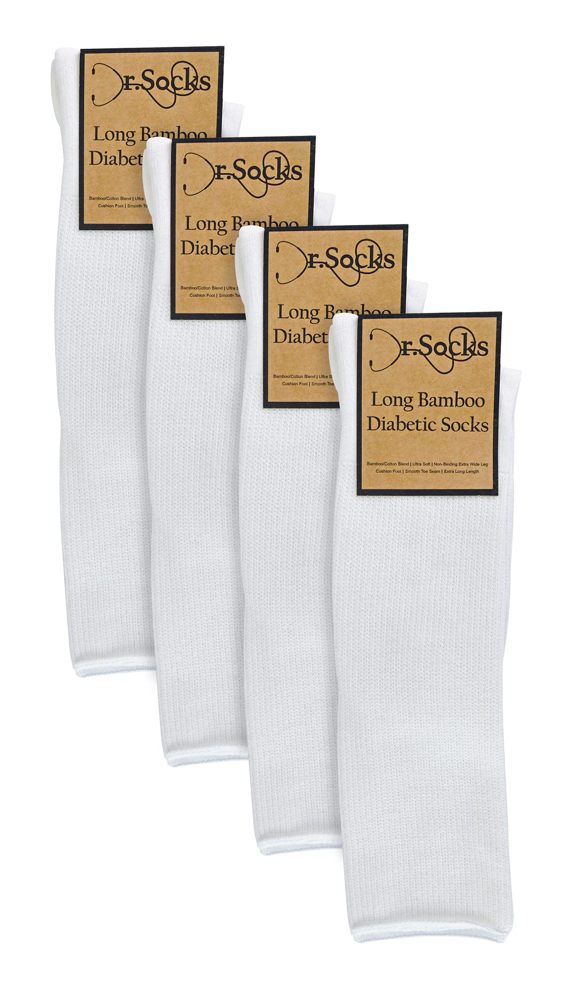 Chaussettes Hautes Sans Elastique pour Diabetiques | Dr. Socks | Homme et Femme | Chaussettes Longues pour Pieds Gonflée | Extra Large Chaussettes Bambou Genoux