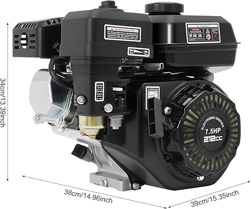 Miniatura 8 de DONSU Repuesto de motor de gas para Honda GX160 7.5HP 210cc OHV refrigerado por aire horizontal 170F Pullstart, generador de cortacésped Go Kart