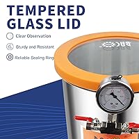 Vista 6 de BACOENG Cámara de vacío de 3 galones con tapa de vidrio templado de 4.5 CFM con bomba, kit de cámara de desgasificación para estabilizar madera