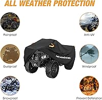 Vista 4 de Cubierta ATV impermeable de NEVERLAND resistente para todo tipo de clima, cubierta para cuatrimoto de 4 ruedas, cubierta para quad, protección UV