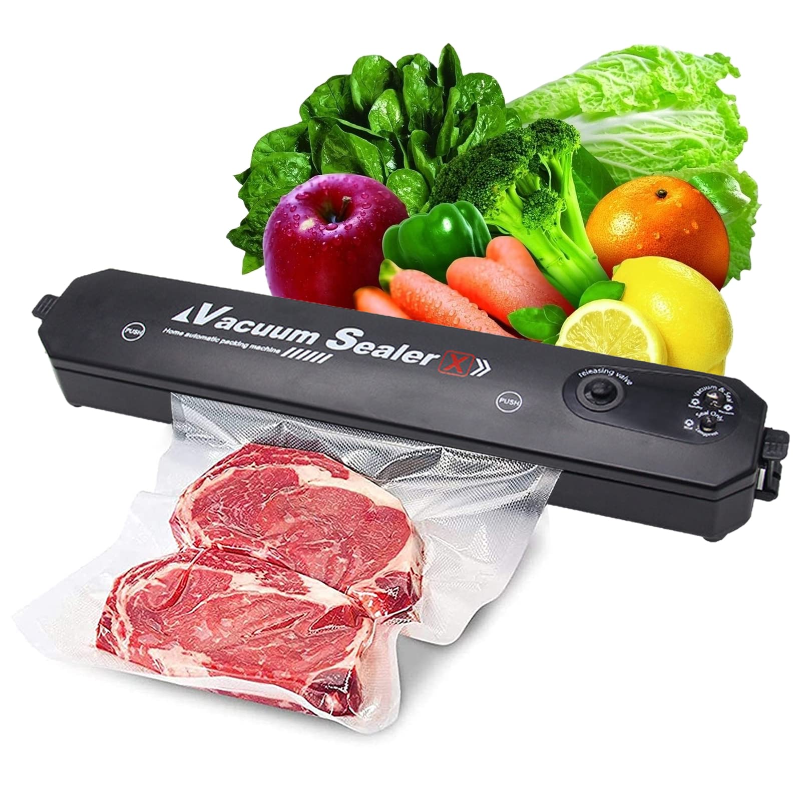 VYATISANT SALES Automatic Vacuum Sealer Machine, For Dry,Moist Food, Vacuum Sealing/Sealing Only Modes, with 10 Vacuum Sealer Bags.