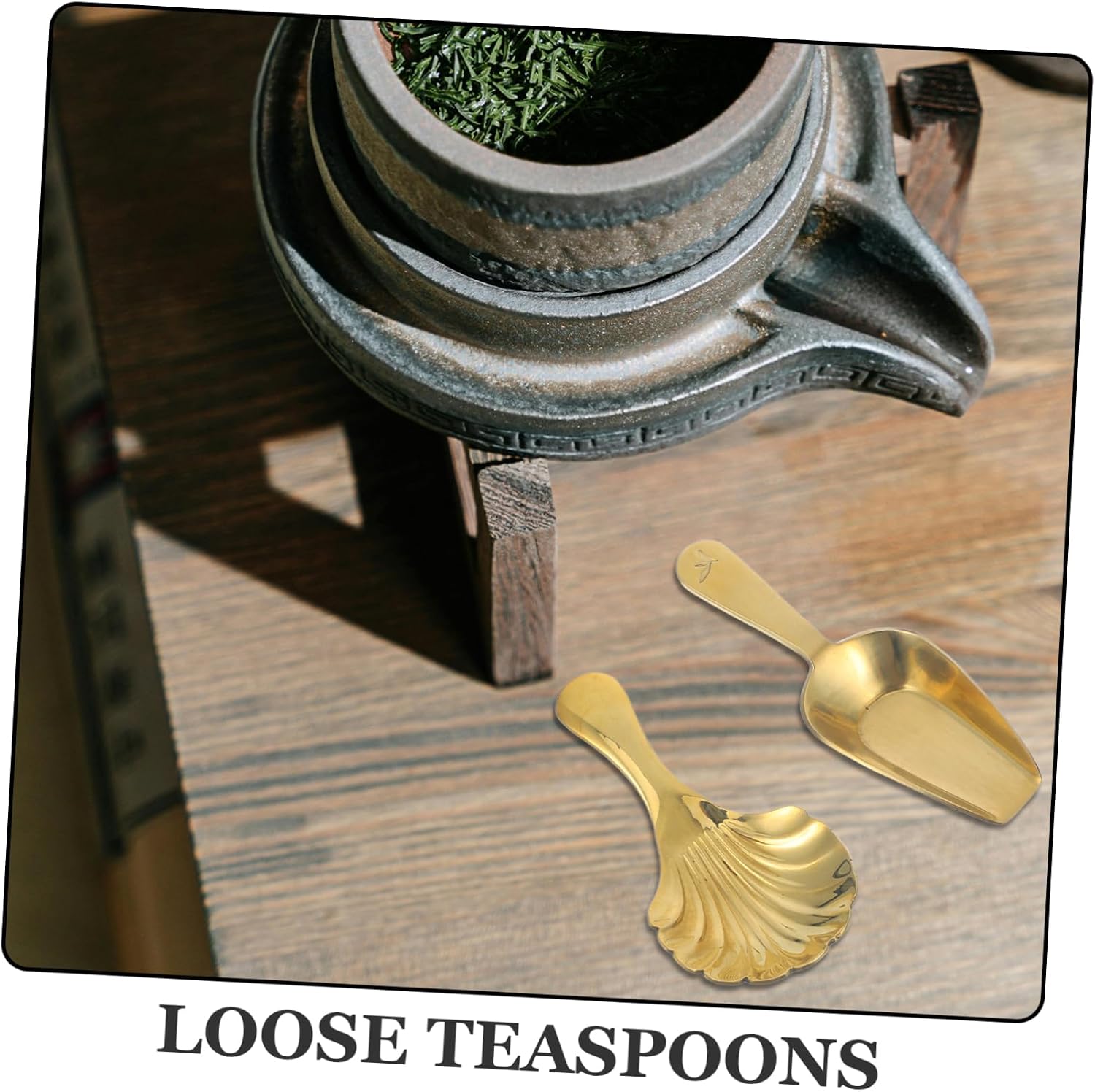 BESTYASH 2pcs Brass Mini Tea Scoop Household Spoon Teaspoon for Spices Sugar Powder Baking Salt Condiments Kitchen Accessories