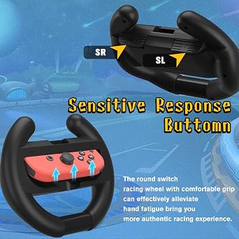 NALENSY スイッチハンドル Nintendo Switch Joy Conコントローラー用 Switchレーシングホイールグリップフィット Mario Kart 8 Deluxe Switch OLED Joy Con用 スイッチマリオカートハンドル 2個パック