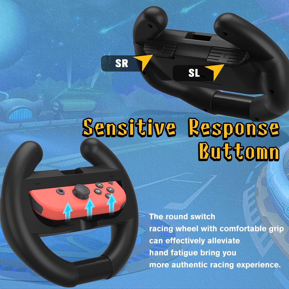NALENSY Switch Steering Wheel for Nintendo Switch Mario Kart Wheel Controller,Steering Wheel for Nintendo Switch OLED JoyCon with 2 Pack Switch1 Racing Wheel,Switch1 Wheel Mario Kart 8 Deluxe 4 71TK2FD0l9L. SL1200