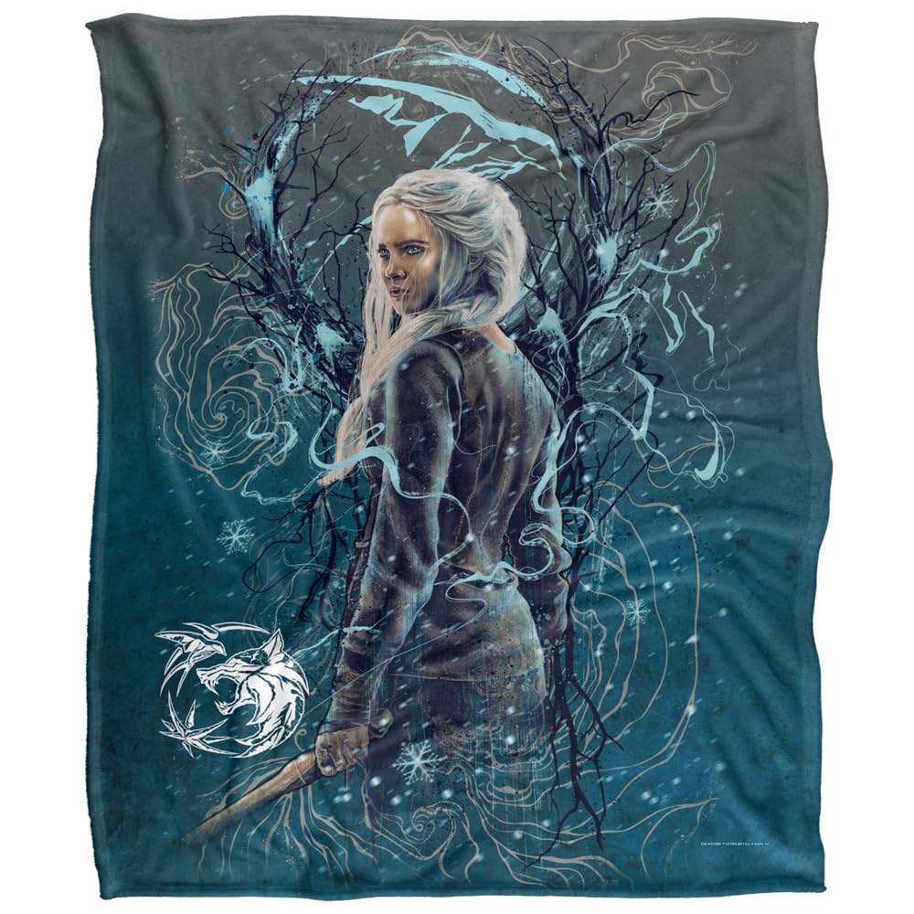 The Witcher Ciri Airbrush Silky Touch Super Soft Throw Blanket 152 X 127 cm, White