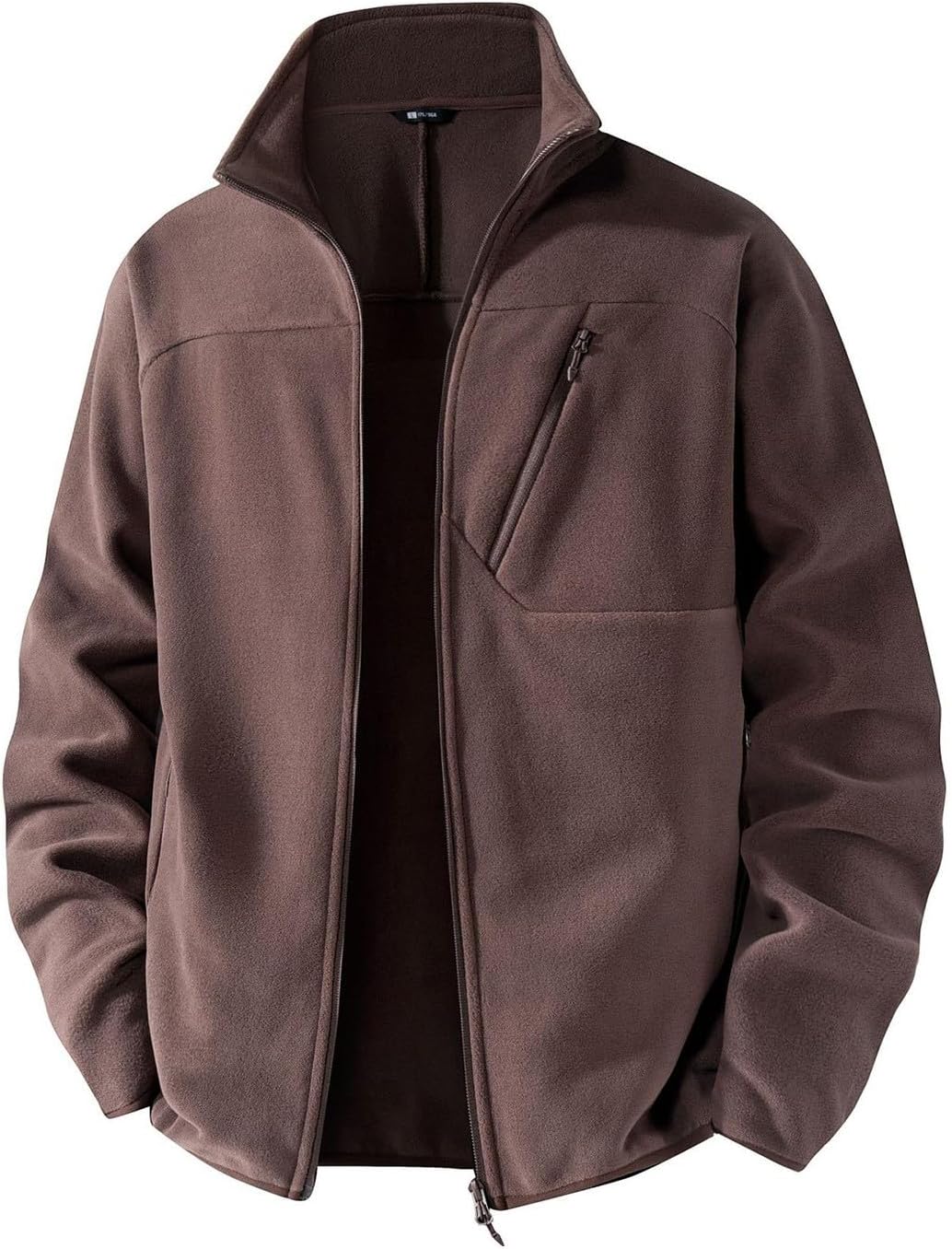 Men's Fleece Zip Up Jacket Stand Collar Casual Outerwear S-3XL | Men'S Hoodie Men Zip Up Shirt Jacket For Mens Rain Winter Coats Casual Jackets Fall Brown Raincoat Sweater Boys Hoodies