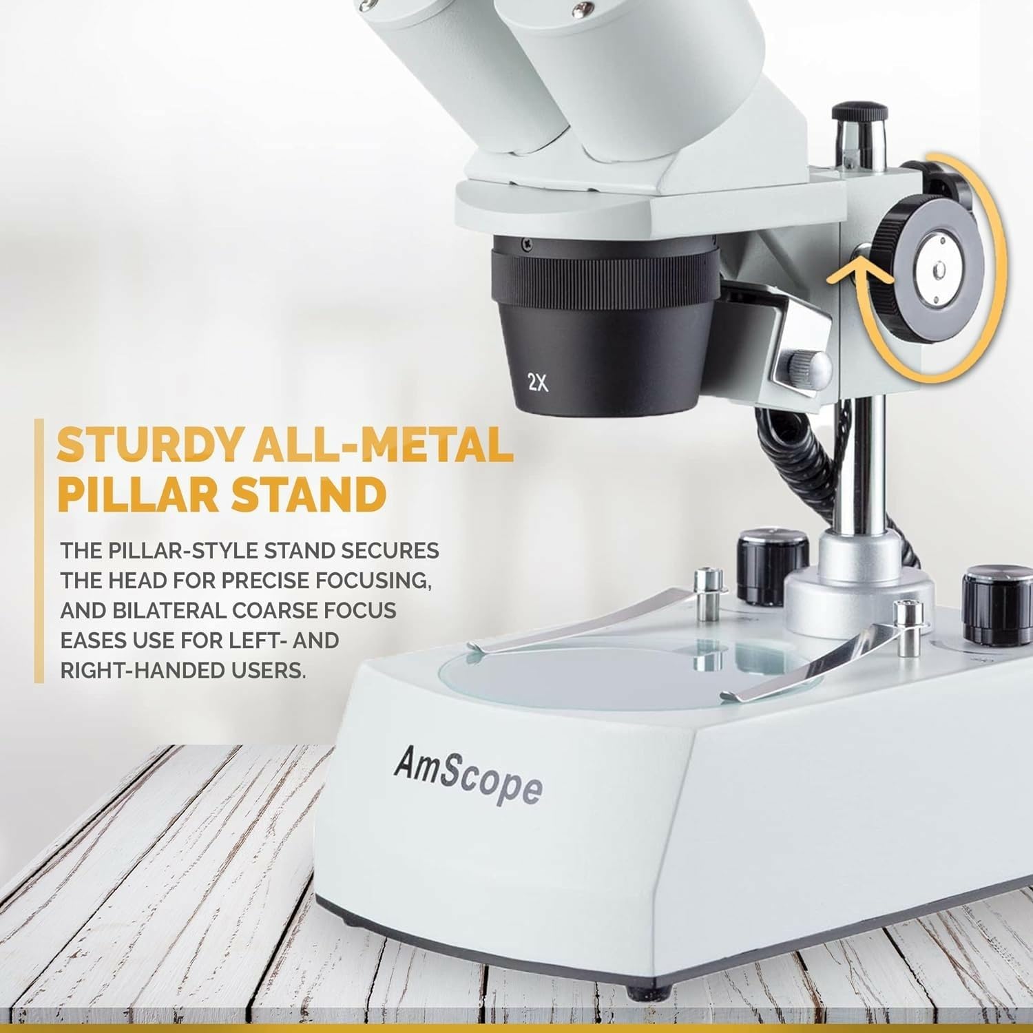 AmScope – 20X-80X LED inalámbrico Stereo Microscopio Cordless