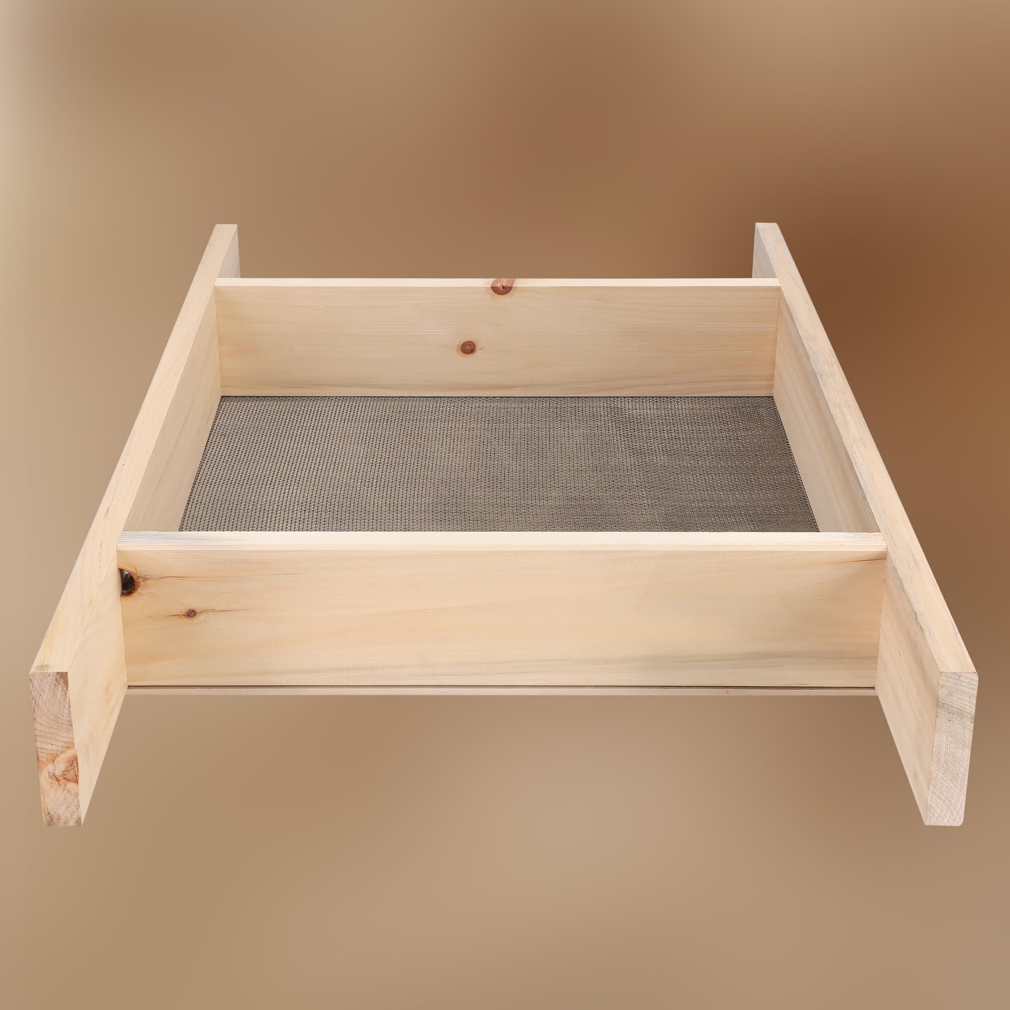 KOTARBAU® Cribas de Arena - Cedazo Arena - 2 x 2 mm - Tamizador Tierra - Acero y Madera - 80x50 cm - Negro Natural - Criba de Paso - Robusto Cedazo para Tierra