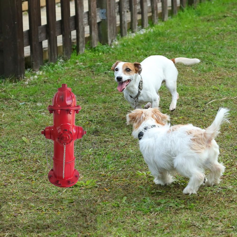 Fake Fire Hydrant for Dogs to Peed on, Dog Fire Hydrant Pee Post, Backyard Decor Outdoor Statues Firefighter Gifts for Men (13'')