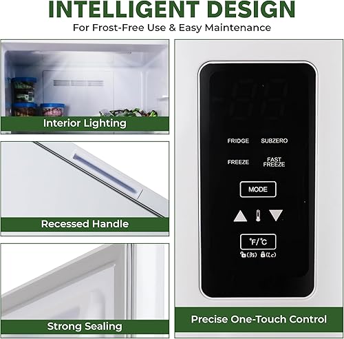 Miniatura 4 de Hamilton Beach HZ8971 - Refrigeradorcongelador convertible vertical de 17 pies cúbicos sin congelación, puerta reversible, estantes de vidrio