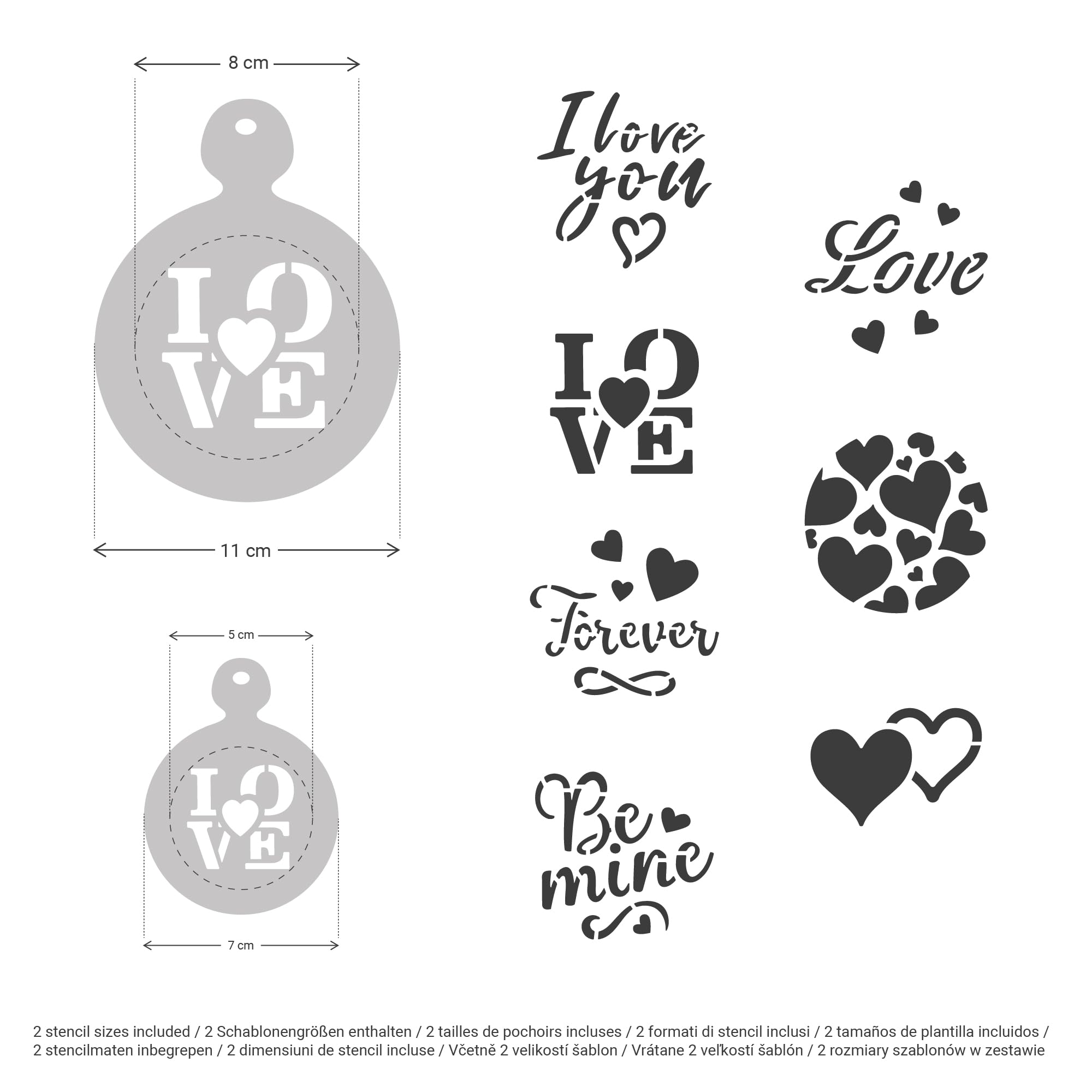 NAKLEO Coffee Stencils and Cookies Decoration 14Pcs 7x7 and 11x11cm, Reusable Plastic Baking Templates, Love Valentines Day - Image 4