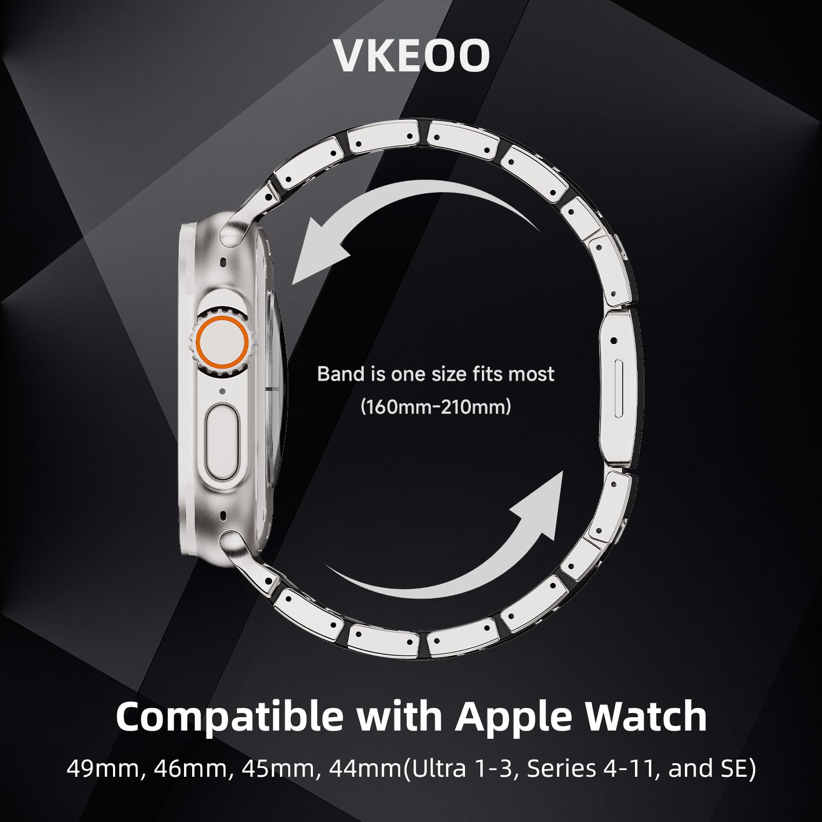 Magnetisches Titanband, kompatibel mit Apple Watch Ultra 3, 2, 1, Serie 11, 10, 9, 8, 7 SE, Premium-Armband aus zwei Materialien, für Herren Business und Sport, kompatibel mit Modellen mit 44 mm, 45