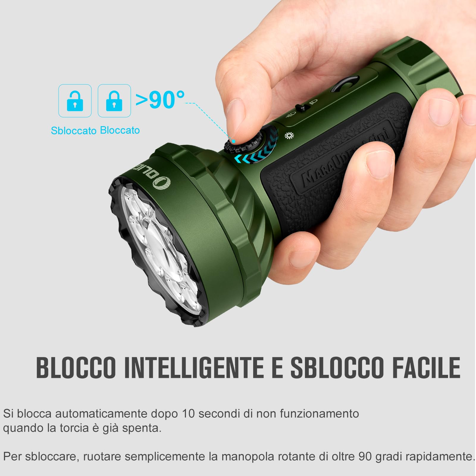 OLIGHT Marauder Mini Torcia Professional Power LED, Max 7000 Lumen, Impermeabile IPX8,5 Modalità, Proiettore, Riflettori e Torcia LED RGB USB Ricaricabile ad Alta Potenza per Escursioni, Campeggio