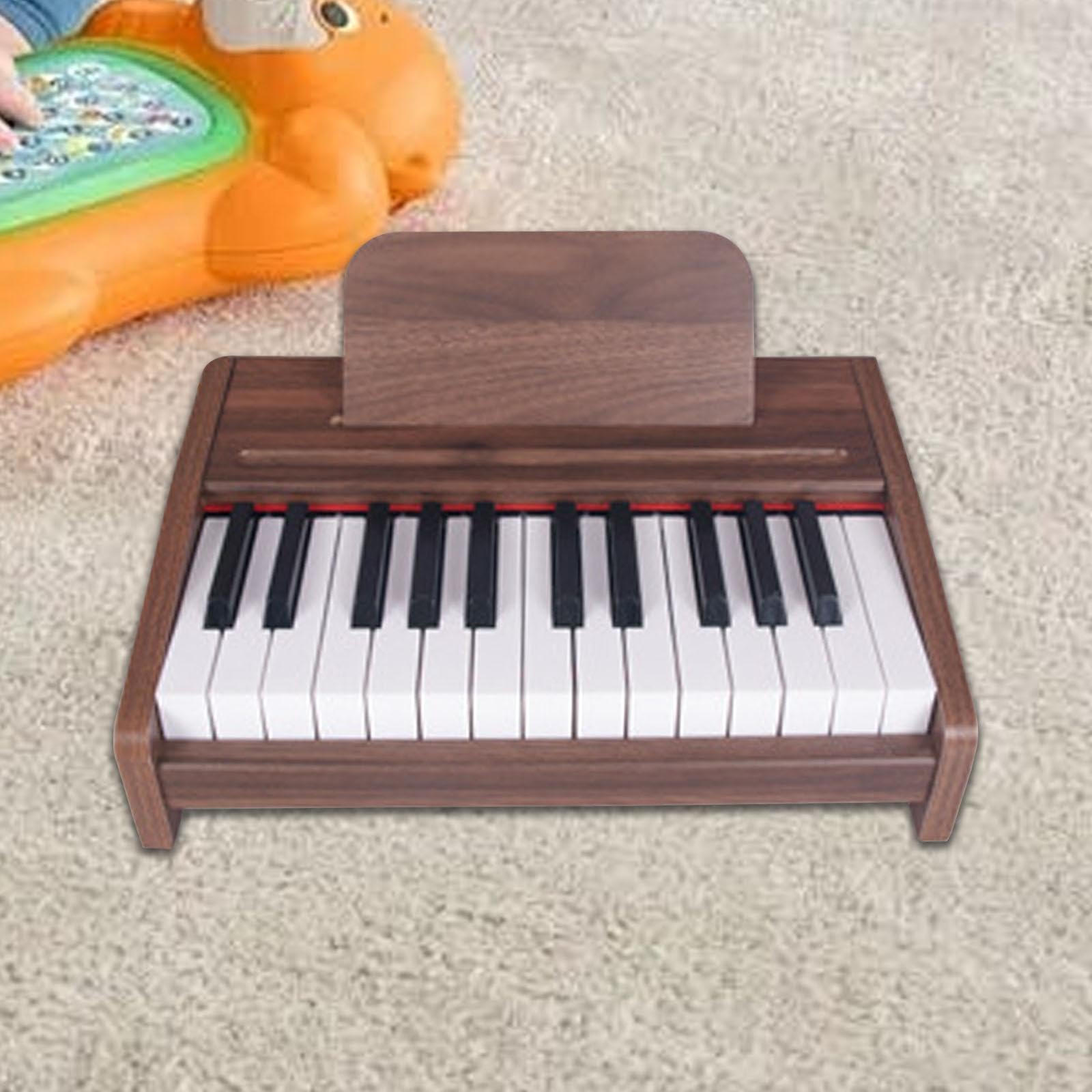 Pianoforte Elettronico Portatile in Legno per Bambini, Alimentato a, Regalo per Neonati, 25 chiaviA