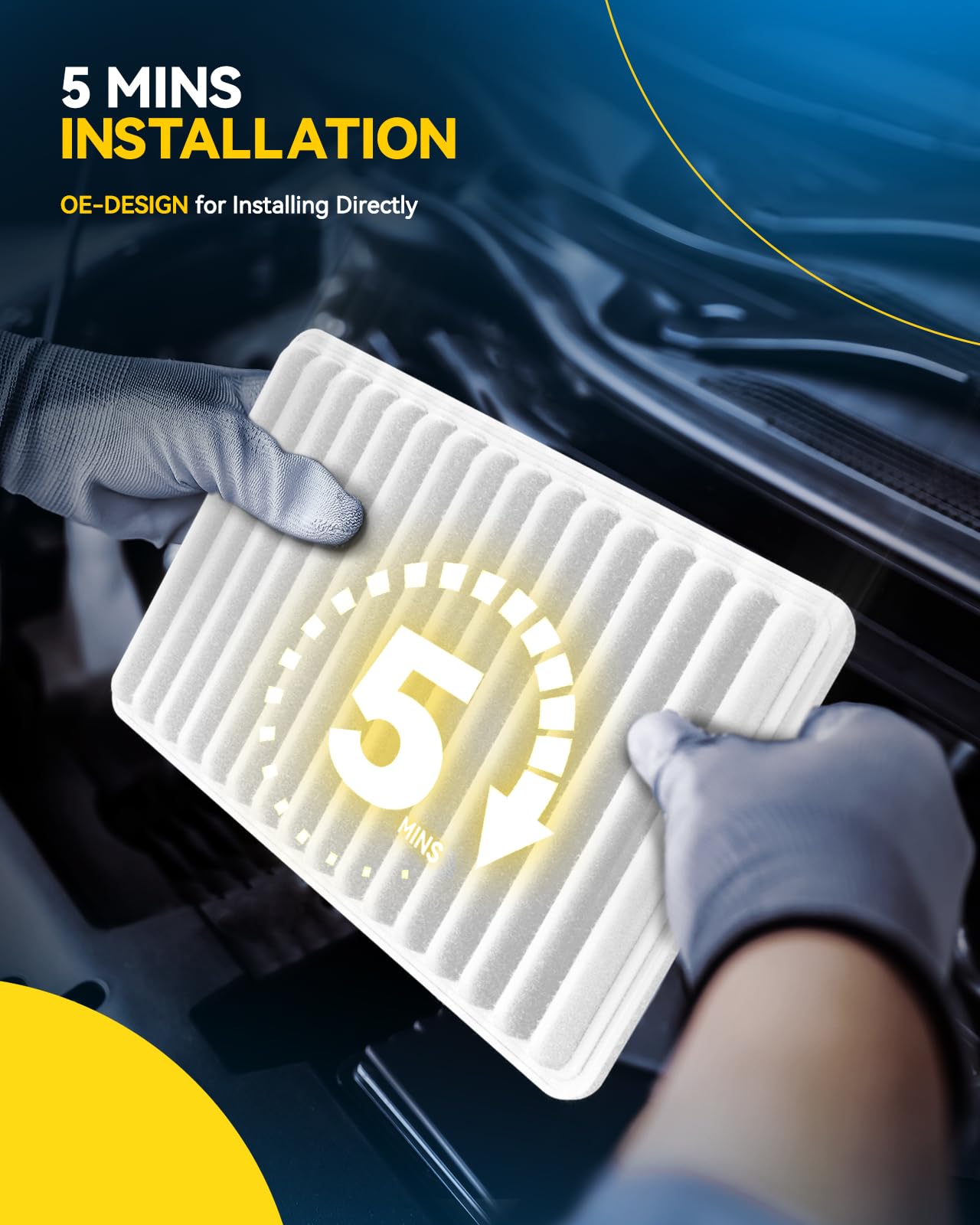 PHILTOP Engine Air Filter CA9360 Replacement for Toyota Camry 2002-2011, Sienna 2004-2010, Highlander 2001-2007/2009-2013, Solara 2004-2008 & Lexus ES300 2002-2003, ES330 2004-2006, RX330, RX350