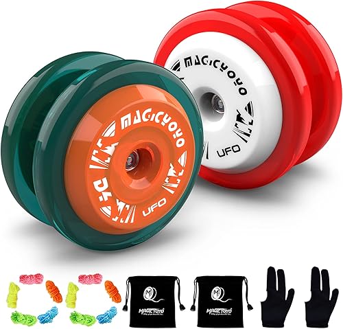 YOSTAR Paquete de 2 Yoyo D4 OVNI, Looping Yoyo para niños, Yoyo profesional 2a Truco Yoyo, Yoyo de plástico, ideal para principiantes con 10 cuerdas