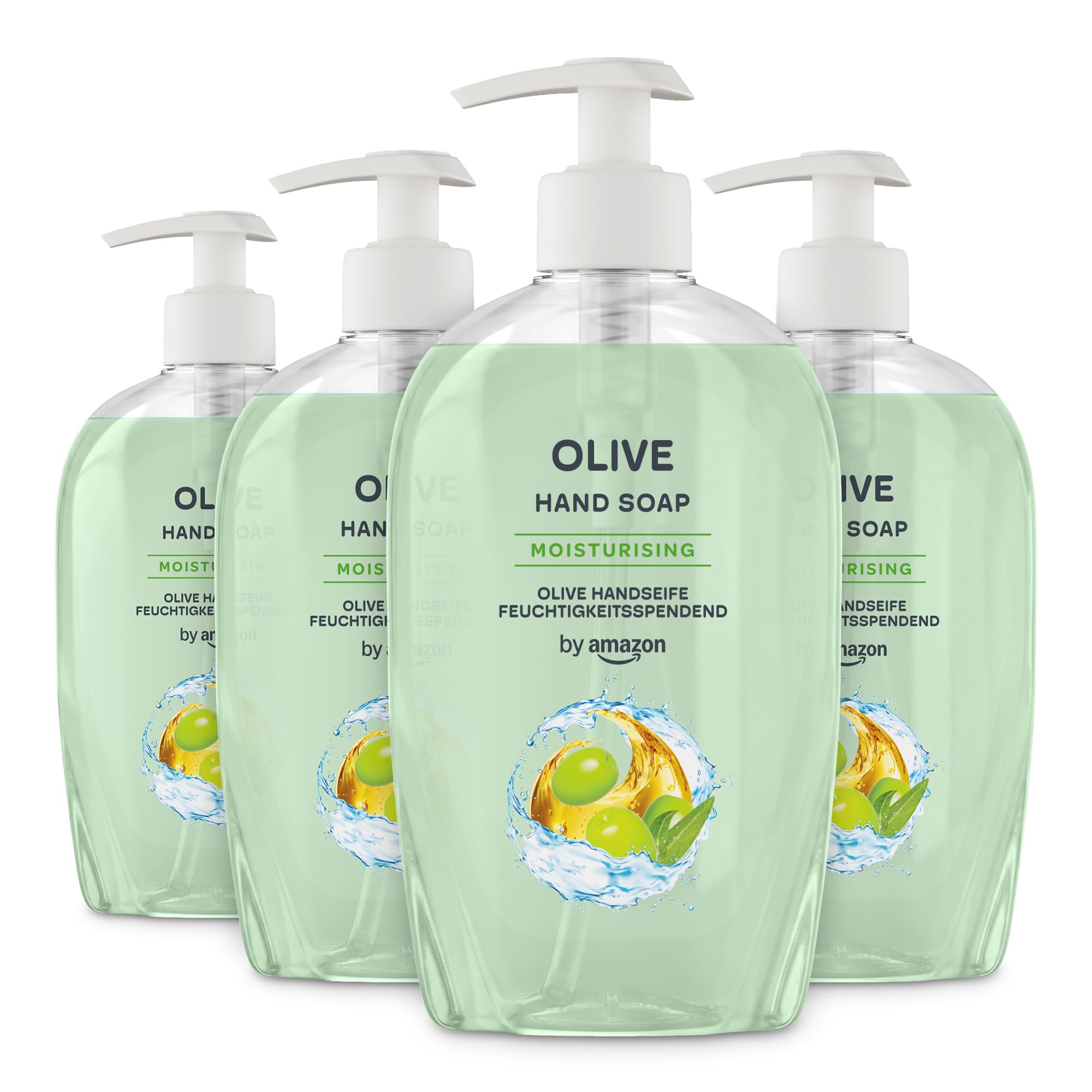 by Amazon Savon pour les mains Olive, 4 x 500 ml