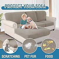 Vista 437 de H.VERSAILTEX 2025 New Sectional Couch Covers 8 Pieces Stretch Sofa Covers for Sectional Sofa Set Separate L Shaped Couch Cover for Both Left/Right