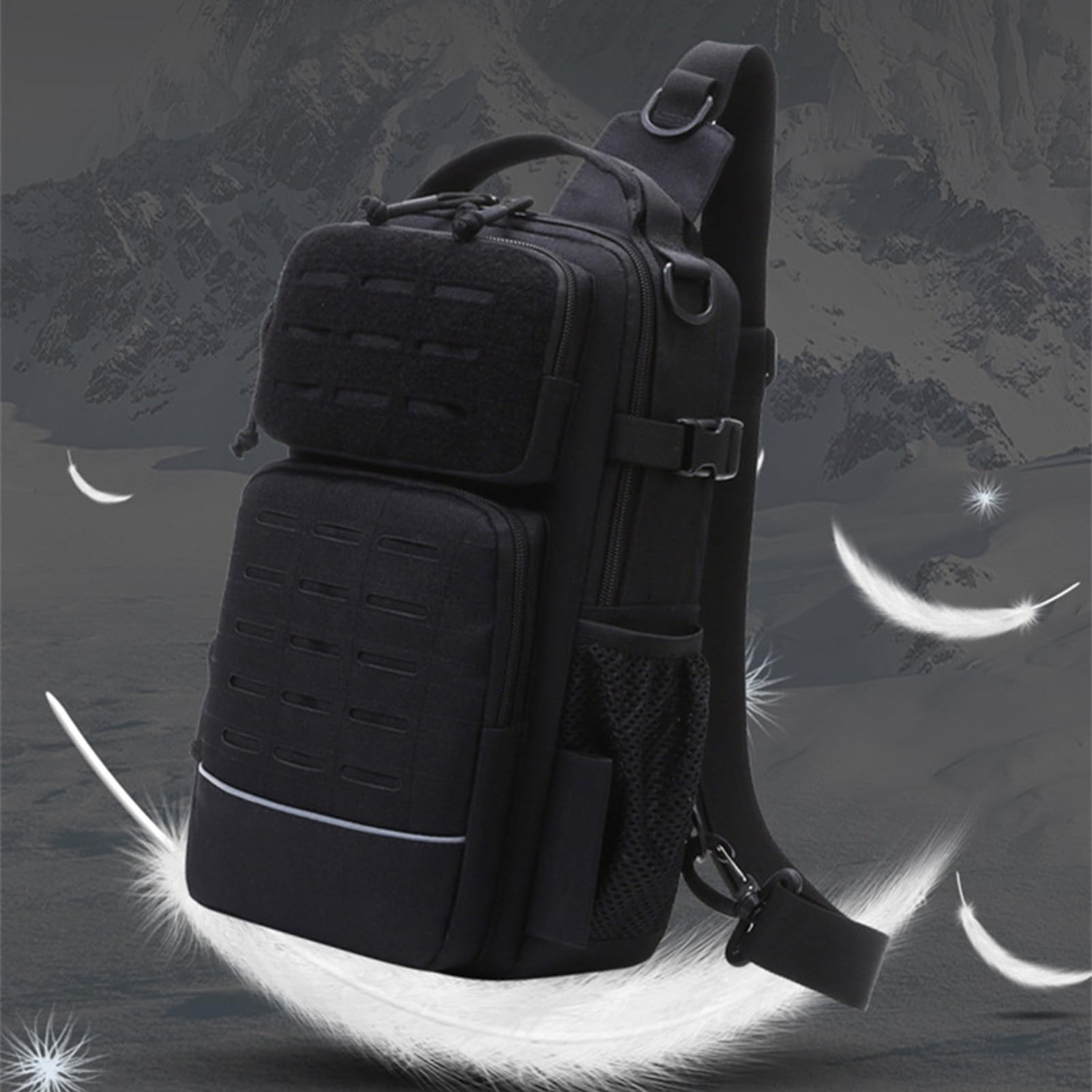 Mochila de Pesca con Mosca con Portabotellas y Equipo de Pesca | Mochila para Equipo de Pescar para Senderismo Camping Viajes Deporte Aire Libre Gimnasio al Aire Libre y
