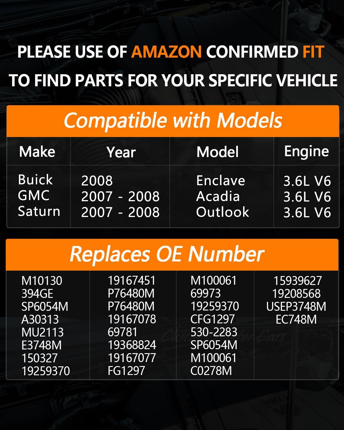 OKLPF Eletric Fuel Pump Assembly Compatible with 2008 Buick Enclave 3.6L V6,2007-2008 GMC Acadia 3.6L V6，2007-2008 Saturn Outlook 3.6L V6 Replace E3748M SP6054M
