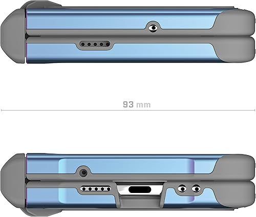 Miniatura 8 de Ghostek ATOMIC - Funda delgada plegable de píxeles con parte trasera transparente y parachoques de aluminio iridiscente, resistente a los golpes,