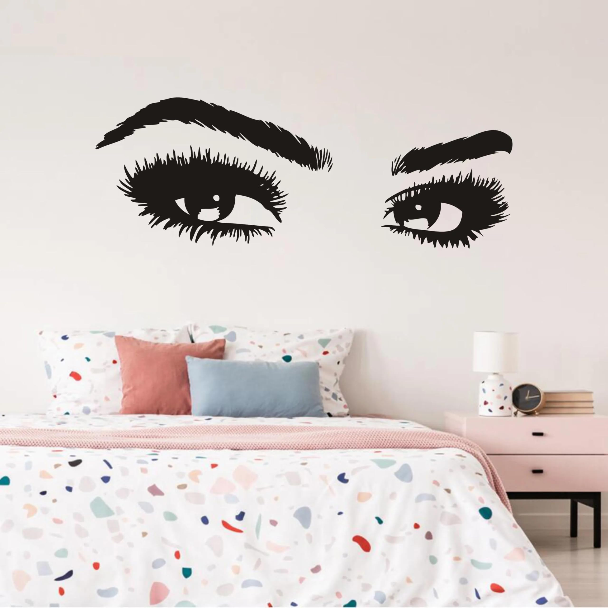 Youousi Girls Black Fashionable Eyelash Wall Stickers, Eyelash And Eyebrow Eye Stickers, Price Quotes, Wall Stickers For ' Bedrooms, Eyebrow Shops, Beauty Salons, Wall Decals.