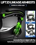Ergonomic Gaming Chair with Footrest, Heavy Duty 330lbs Office Chair, Massage Lumbar Support, Adjustable Height & Headrest Pillow, Comfortable for Back Pain Relief, Streaming, Long Gaming, White