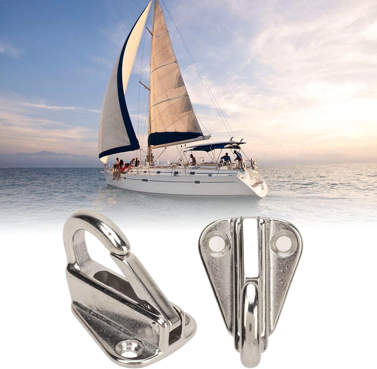 Stainless Steel Hooks Spring Snap Hooks Boat Hardware Clothes Hanger Hooks 6Pcs Spring Snap Attach Rope Hook Fending Hook