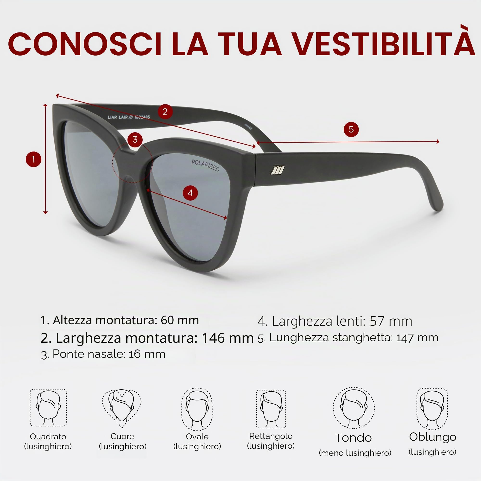 Le Specs Liar Lair Black Rubber Cat Eye Sunglasses Taglia unica Nero