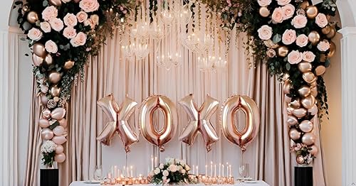 Miniatura 5 de Dzrige XOXO - Globos XOXO de 16 pulgadas para el día de San Valentín, globos de papel de aluminio de Mylar para fiesta de San Valentín, bodas,