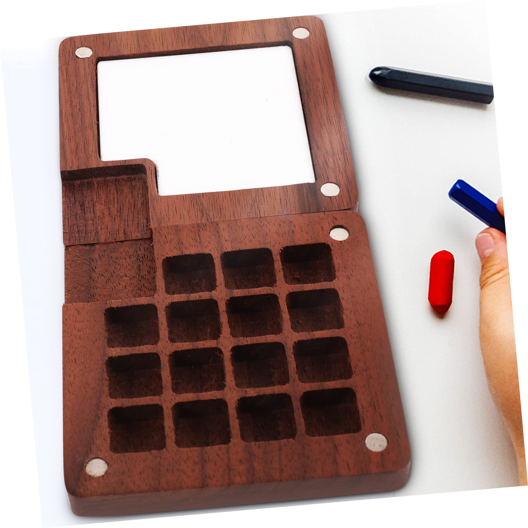 VILLCASE 4pièces Boîte à Pigments Bois Pour Aquarelle Palette De Peinture Artisanale Avec Couvercle Couleurs Idéale Pour Artistes Et Étudiants